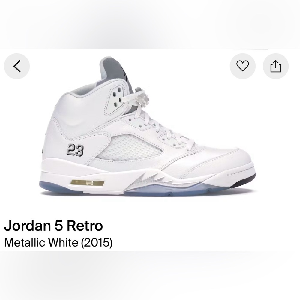 Jordan 5 Metallic White